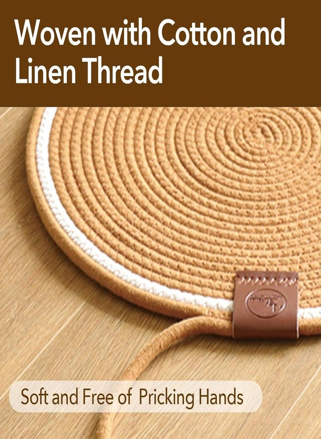 Bitnex سجادة خدش للقطط من Bitnex، وسادة خدش للقطط مصنوعة من حبل قطني طبيعي، وسادات خدش دائرية أفقية للقطط المنزلية مقاس 15.7 بوصة، وواقي أثاث للقطط للجدران والأرائك والسجاد. - Image 5